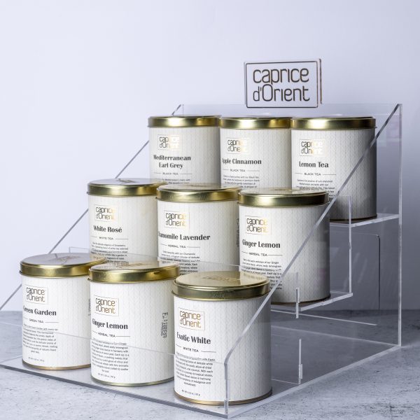 Plexi Stand for Tea Cans x 9